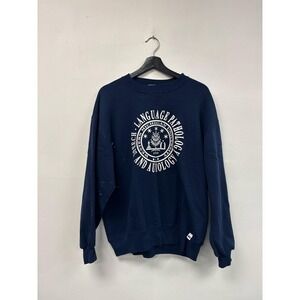 Vintage Western Michigan University Sweatshirt Medium Navy Russell 90s